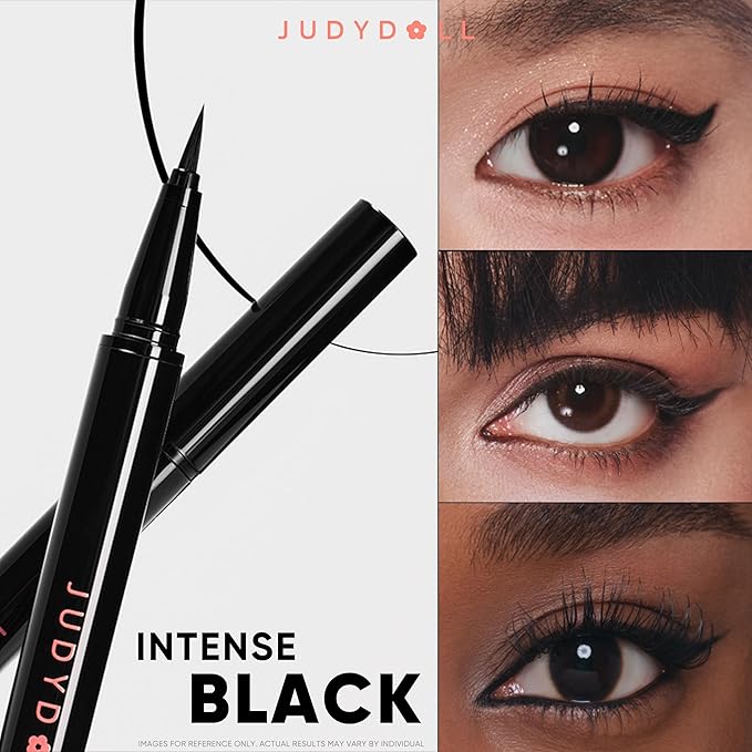 JUDYDOLL Ink Glider Longlasting Liquid Eyeliner - 30H Waterproof, Smudgeproof, Longlasting & Easy Glide, Intense Black, Ideal for Cat Eyes & Wings