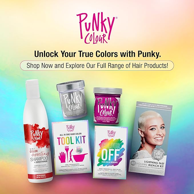 Punky Colour Off Hair Color Remover Kit - Hair Dye Remover, Safely Removes Semi Permanent Dye, and Permanent Colors, Color Removers for Dyed Hairs