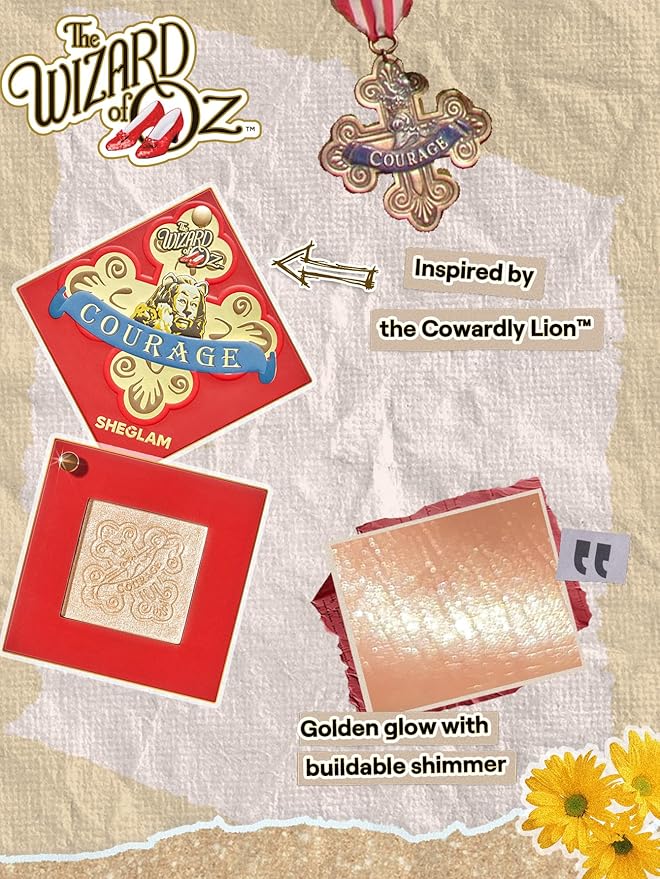 SHEGLAM Medal of Courage Highlighter The Wizard of OZ Highlighter Palette High Glossy and Natural Glow Highlighter Makeup