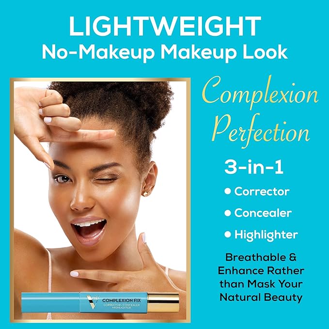 Veil Cosmetics - Complexion Fix Concealer - Liquid Concealer for Under Eye + Dark Circles - Highlight, Contour, Correct - Anti-Aging - Vegan Makeup Pen - Hydrating Lightweight (4N Tan Neutral)