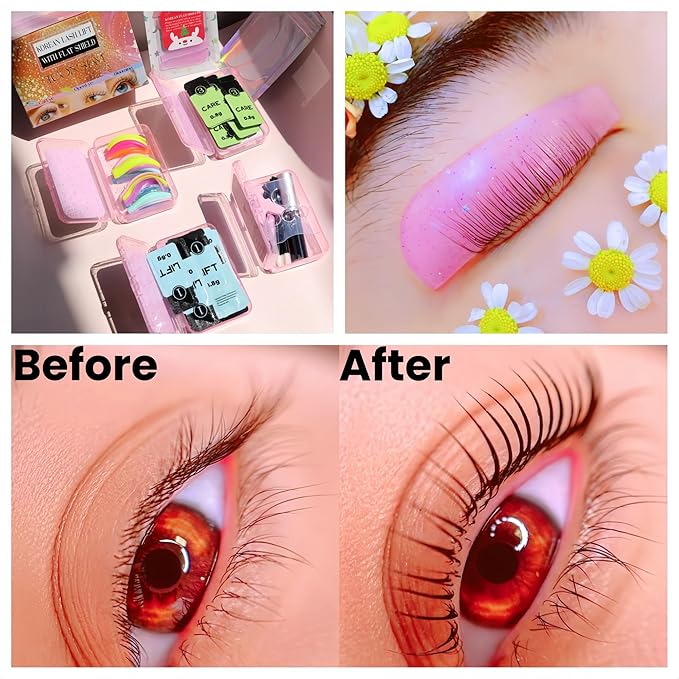 Korean Lash Lift Kit Korea Eyelash Lifting Starter Set Flat Shields Perming Lash Evenly Improve Success Of Lash Perm Curling Eyelash Thoroughly Professional Salon 15 Sachet Rapid 9 Minute Perm