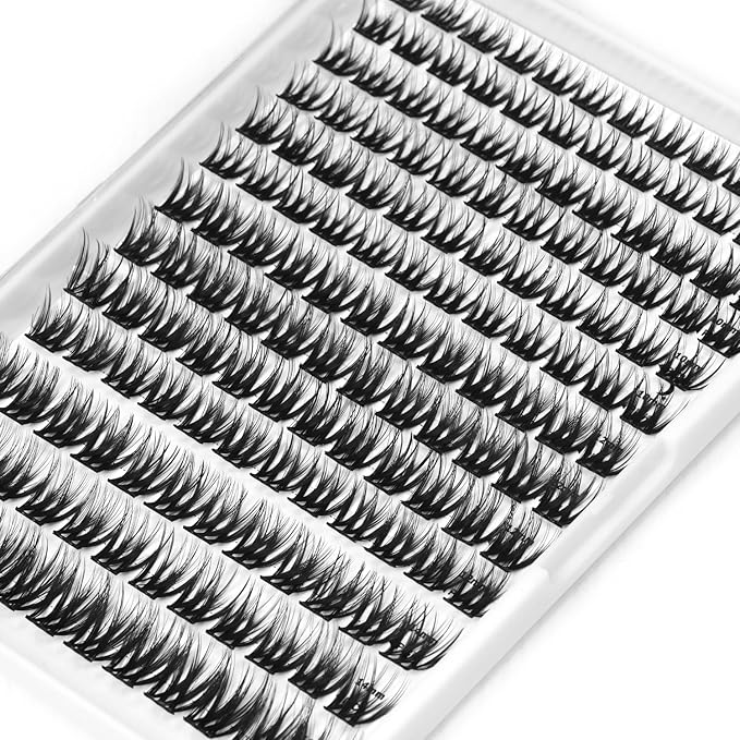 Madam Fifi Fluffy Lash Clusters, 156 Lightweight Clusters Individual lashes, 8-14mm Individual Lashes DIY Cluster Lashes Extension Soft Comfortable False Eyelashes (Wispy-Mixed)