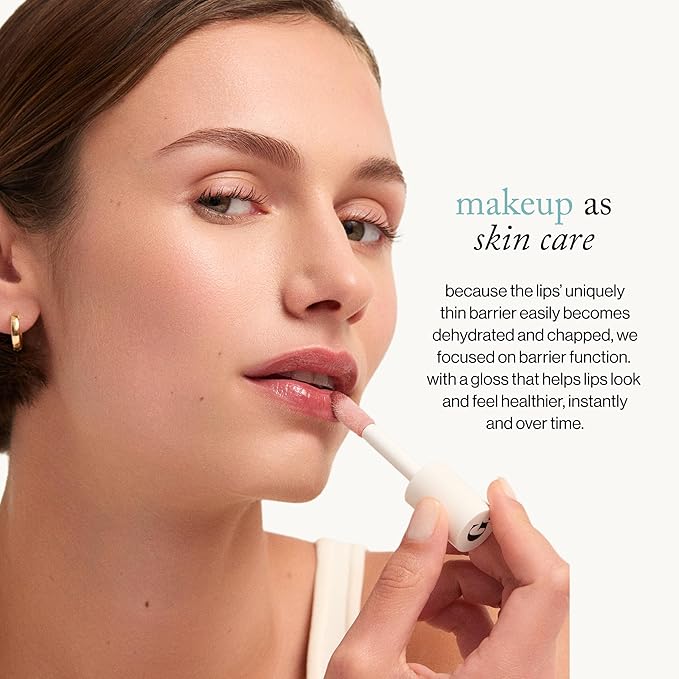 goop Beauty Hydra-Barrier Gel Gloss | Hydrating Lip Gloss to Moisturize & Plump Lips | Hyaluronic Acid & Vitamin E | Tulip - Sheer Hot Pink | 0.13 oz