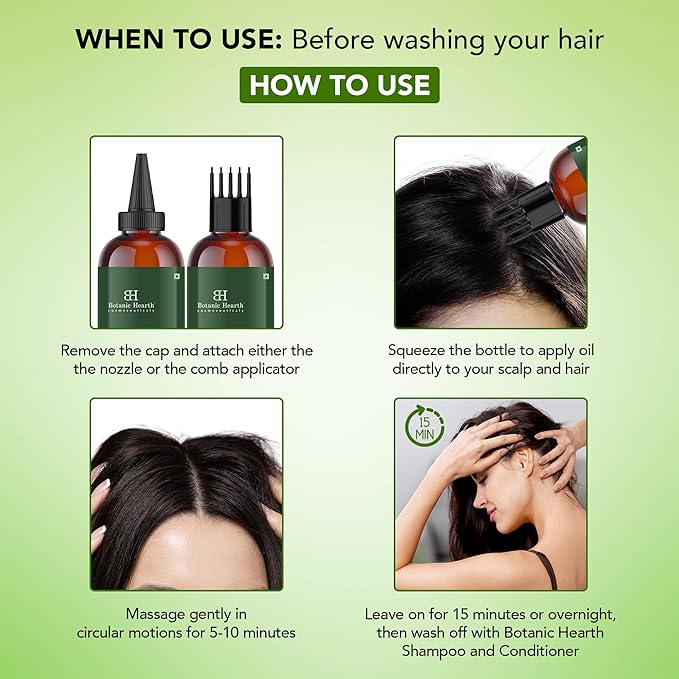 Botanic Hearth Hair Oil for Hair Growth & Hair Relaxer | Strengthening Dry, Frizzy, Damaged Hair & Scalp Treatment | Tea Tree Hair Oil – 6.7 Fl Oz
