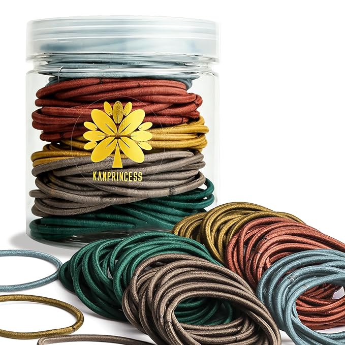100Pcs Multi-Color Hair Ties For Thick And Curly Hair, Elastic Hair Ties For Women, Men And Girls, No Damage Ponytail Holder Hair Bands(Set5)