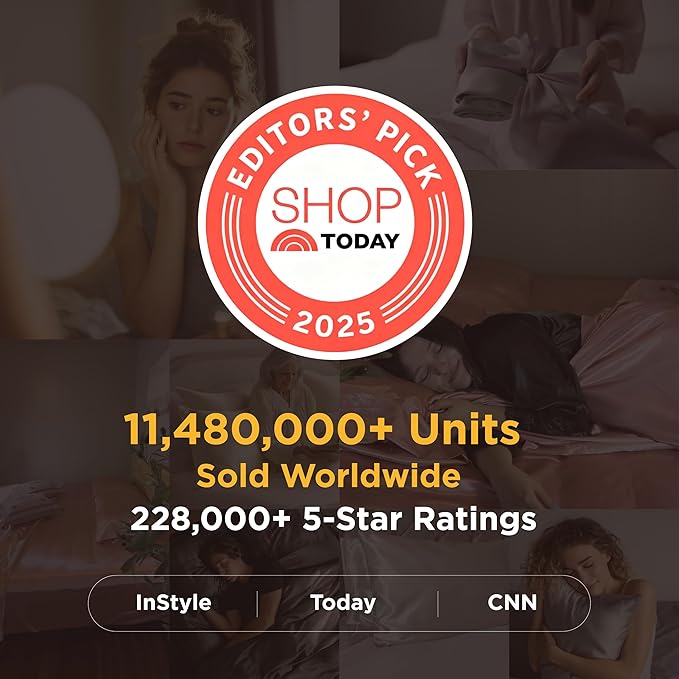 Bedsure Satin Pillowcases, Similar to Silk Pillow Cases Queen Size Set of 2, Stone Blue Pillow Case for Sleeping Women with Envelope Closure, Gifts for Women Men, 20x30 Inches, 2pcs