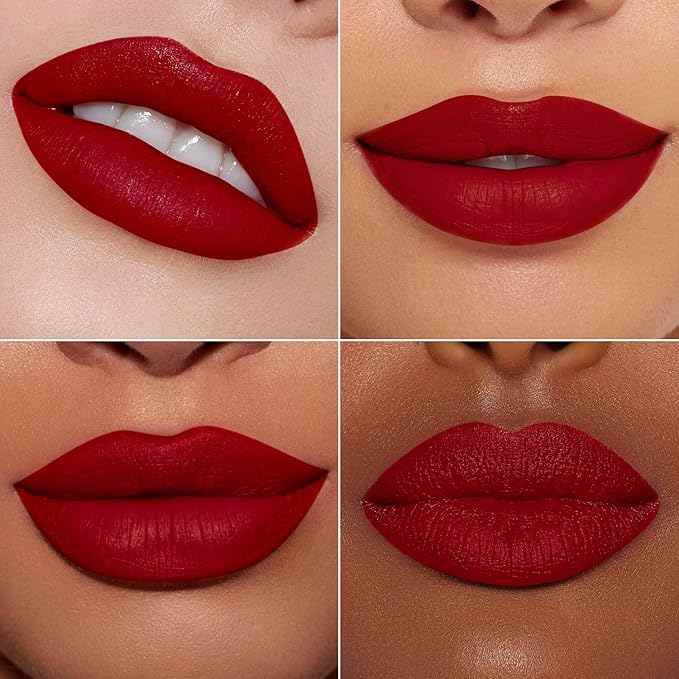 MAKI YIKA 2Pcs Matte Liquid Lipstick Set MVP Red Orange Lipstick Long Lasting Smudgeproof Transfer Proof Lip Makeup, MVPRed/OrangeRed