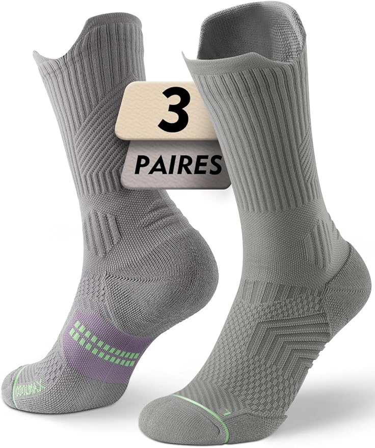 Juclise Womens Coolmax Bamboo Viscose Compression Running Crew Socks, Moisture-Wicking Anti-Blister Hiking&Gym Athletic