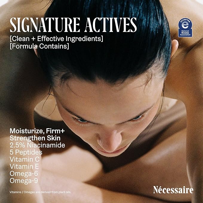 Nécessaire The Body Lotion - Fragrance-Free - Unscented - Multi-Peptide - Firming Body Lotion for Women + Men. 2.5% Niacinamide. Non-Comedogenic Lotion for Sensitive Skin – 450ml/15.2 fl oz