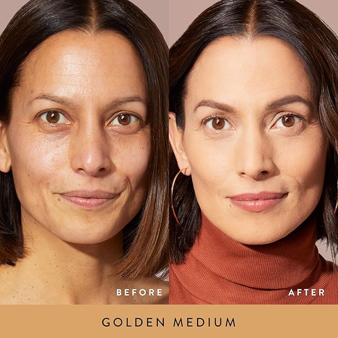 LAURA GELLER NEW YORK Baked Double Take Powder Foundation - Golden Medium - Buildable Medium to Full Coverage - Matte Finish
