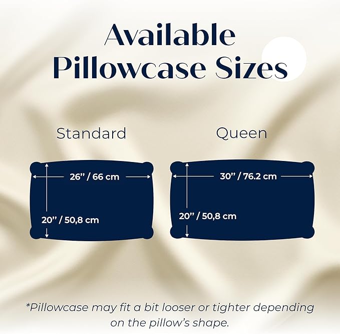 Moonaé Mulberry Silk Pillowcase – Pure Silk Pillow Cover for Healthier Hair & Smoother Skin – Soft, Breathable and Temperature-Regulating, Luxurious Silk Case Colors Ivory-Q