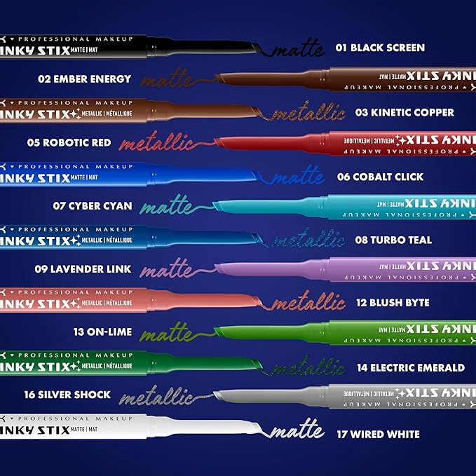 NYX PROFESSIONAL MAKEUP Epic Inky Stix Eyeliner, Mechanical Cream Gel Eyeliner, Waterproof Formula With Up To 24HR Wear - 13 On-Lime (Matte Electric Green)