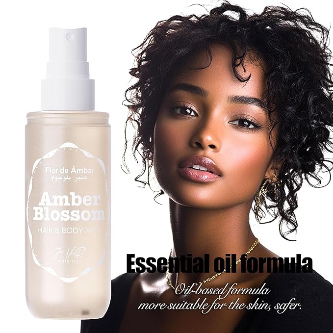 JA VEIR Body & Hair Fragrance Mist Original Perfumed Vanilla Spray for Women (Amber Blossom)