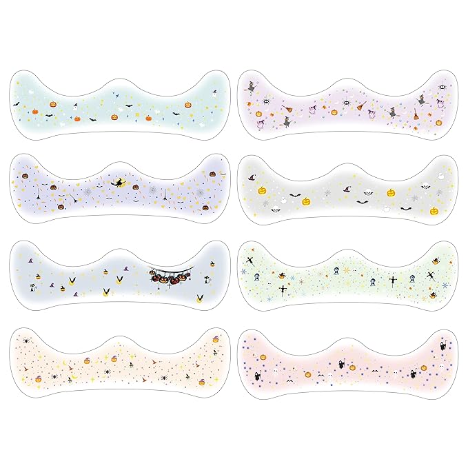 8 Pcs Halloween Glitter Tattoos, Halloween Glitter Freckles Face Tattoos Stickers, Waterproof halloween Rave Accessories Face Temporary Tattoos Makeup Kit for Women and Kids