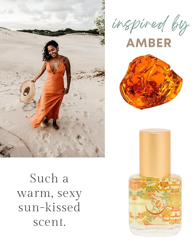 The Sage Lifestyle Amber Roll On, Oil, Extract, Blood Orange, Sandalwood, Amber Oil, Vanilla Musk, Perfume for Women, Gourmand Fragrance, Artisan, Parfum, 1/4 oz, Travel Size, Mini Perfume for Women