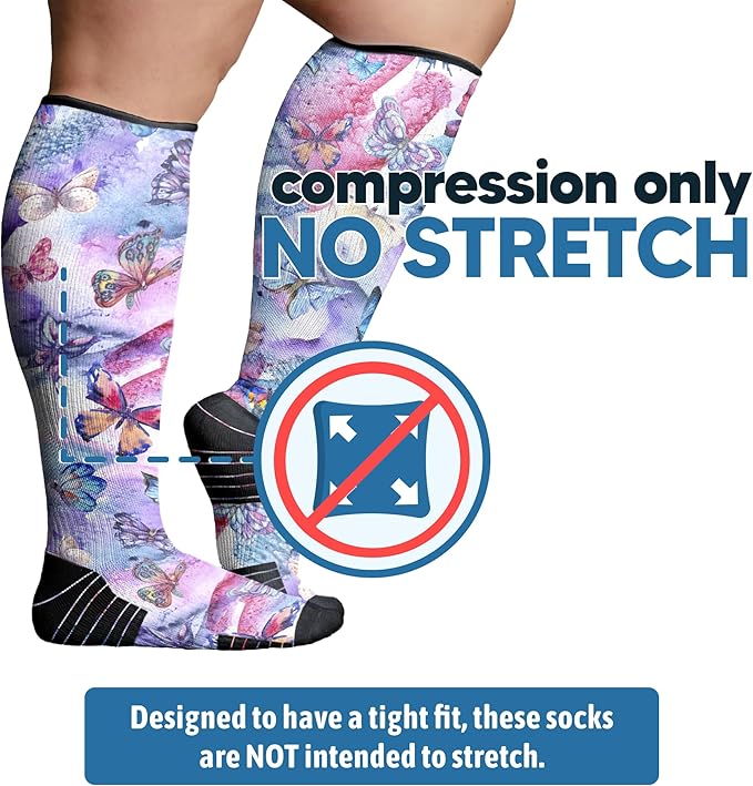 Viasox Compression Socks for Women and Men, Knee High Socks 12-15 mmhg Circulation Support for Flight, Travel, Daily