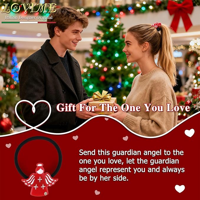 2025 Inspirational Birthday Gifts for Women Girls, Original Italian Designed "Guardian Angel" Durable Ponytail Holders, Premium Acetate French Hair Tie, Cute Birthday Christmas Gifts With Gift Box
