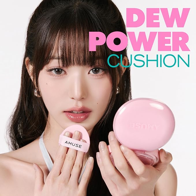 Amuse SEOUL Dew Power Vegan Cushion Foundation (02 HEALTHY) | Dewy, glow, long-lasting, double coverage, clean beauty, lightweight