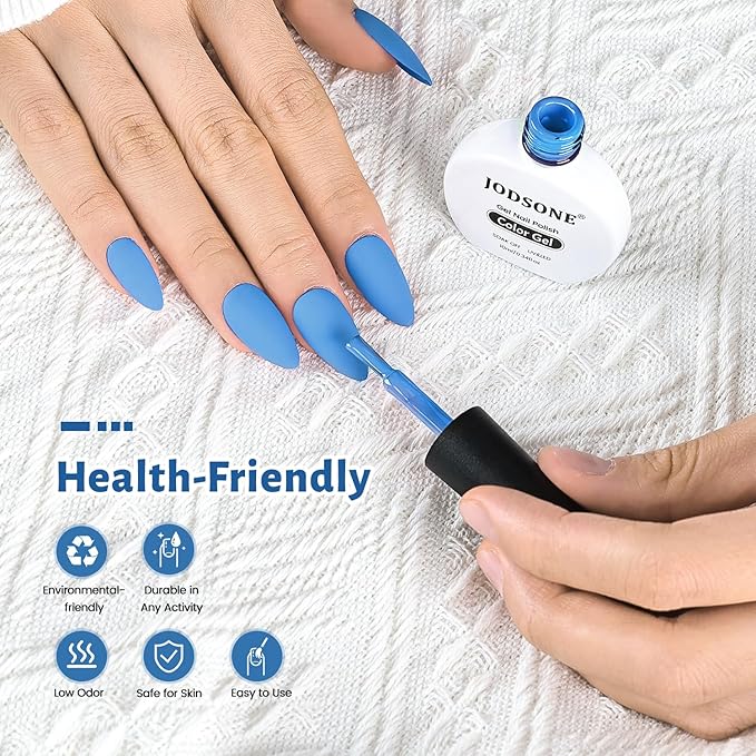 JODSONE Blue Gel Nail Polish 10ml Soak Off Vibrant Blue Nail Color Salon Quality Long-Lasting Beginner Friendly Low Odor Vegan & Cruelty-Free Need U V Lamp Curing