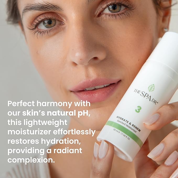 The Spa Dr. Enriched Moisturizer - Anti Aging Skin Care - 30 Day Supply - Safe For All Skin Types - Perfectly pH Balanced - Natural & Organic Skin Care - Step 3 Renew - 30 ML / 1 Fl. Oz.
