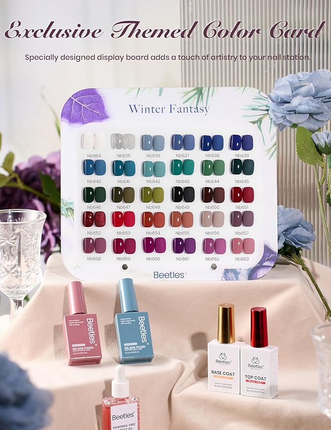 Beetles Spring Gel Polish Set - Spring Fantasy Collection, 35PCS HEMA-Free 10ml Soak Off UV LED Gel Nail Kit, Berry Red Caramel Colors with Base Top Coat & Cuticle Oil Valentines Gift