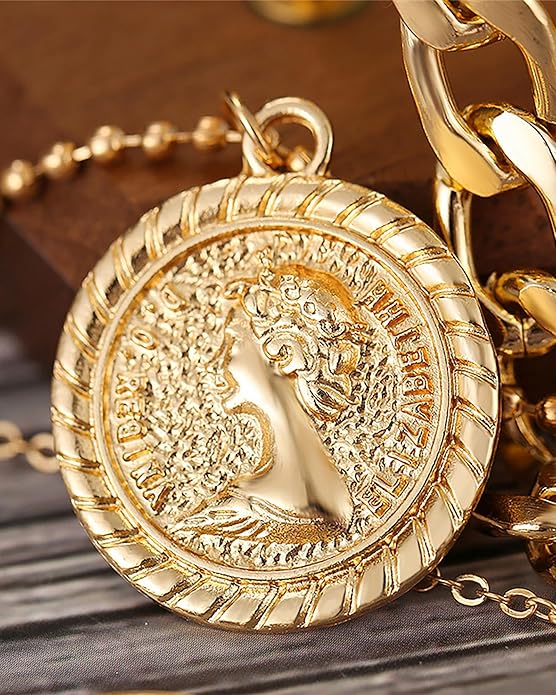 MJartoria Layered Necklaces for Women Trendy Balloon Initial Coin Pendant Necklace Dainty Chunky Chain Choker Necklaces Jewelry Birthday Gifts