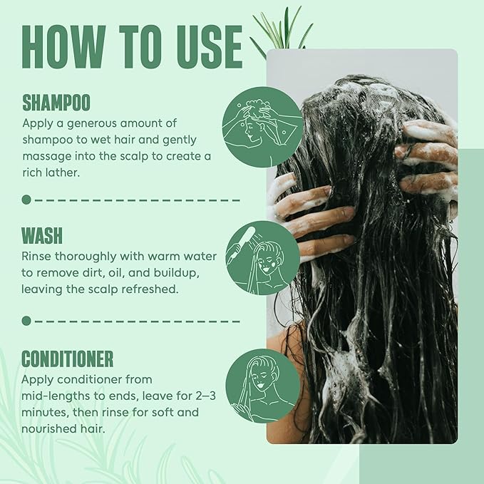 INFINA ESSENTIALS Rosemary Oil Shampoo and Conditioner Set | 16 fl oz Each | with Batana Oil | Sulfate-Free, Moisturizing & Nourishing Formula | Supports Thinning Hair for Men & Women