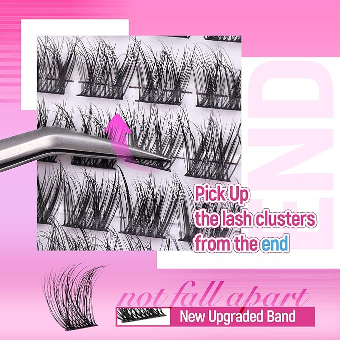 Ruairie Lash Clusters Wispy Eyelash Cluster Eyelash Extensions 154pcs Full Volume Cluster Lashes 8-16MM D-Curly Individual Lashes DIY Lash Extensions Natural Eye Lash Clusters