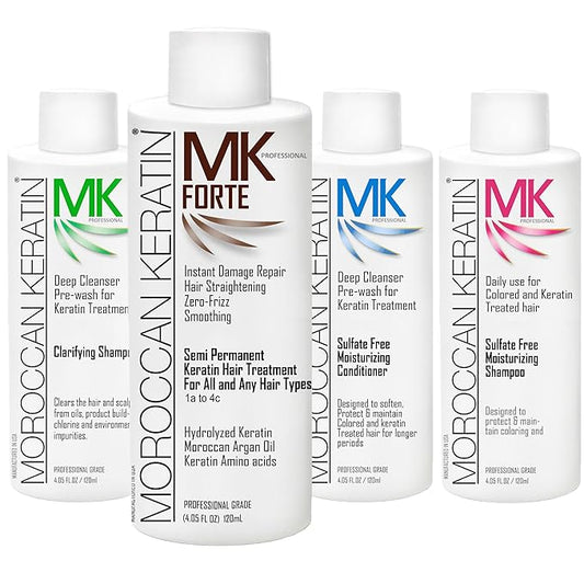 FORTE Brazilian Keratin Chocolate Keratin Hair Straightening Treatment for All Hair Types: Curly, Frizzy, Dry, Normal, Colored, Damaged, Chemically Treated