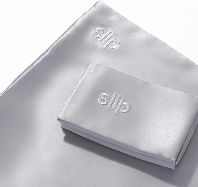 slip The Original Queen Silk Pillow Cases - 100% Pure 22 Momme Mulberry Silk Pillowcase for Hair and Skin - Queen Standard Size- Anti-Aging, Anti-BedHead, Anti-Sleep Crease, Silver (20" x 30")