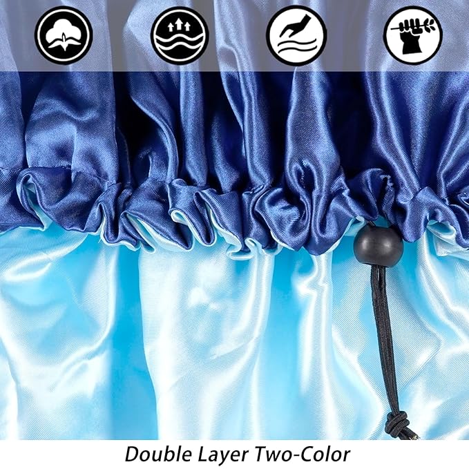 Satin Bonnet Silk Bonnet For Curly Hair Bonnet Braid Bonnet For Sleeping Bonnets For Women Large Double-layer Adjustable