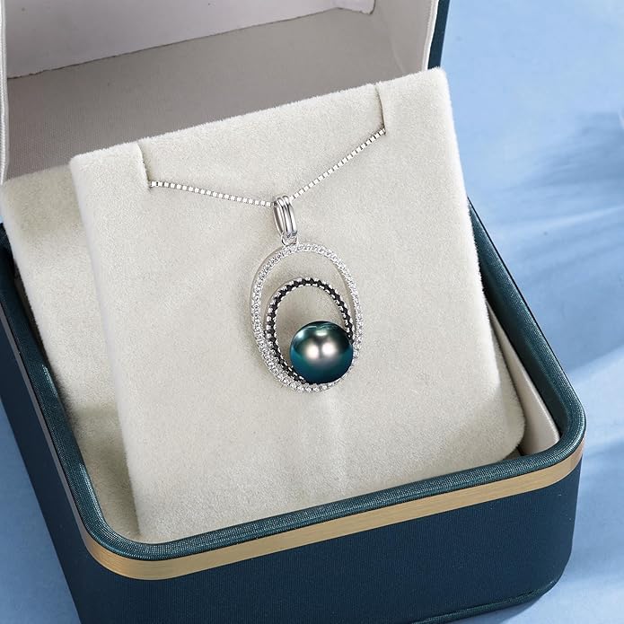 NONNYL Gifts for Women Wife-Tahitian-Black-Pearl-Necklace-Gift for Wife Wedding Anniversary Birthday Jewelry-Girlfriend Her Mothers Day Gifts for Mom Women Valentines Day Christmas Day Gifts