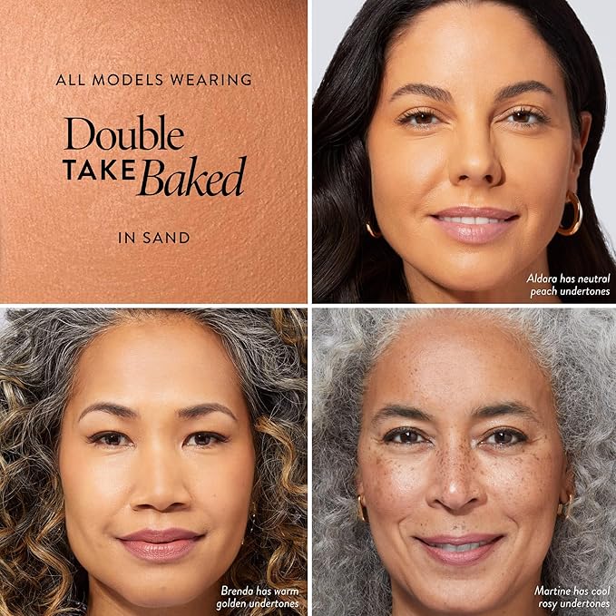 LAURA GELLER NEW YORK Baked Double Take Powder Foundation - Sand - Buildable Medium to Full Coverage - Matte Finish
