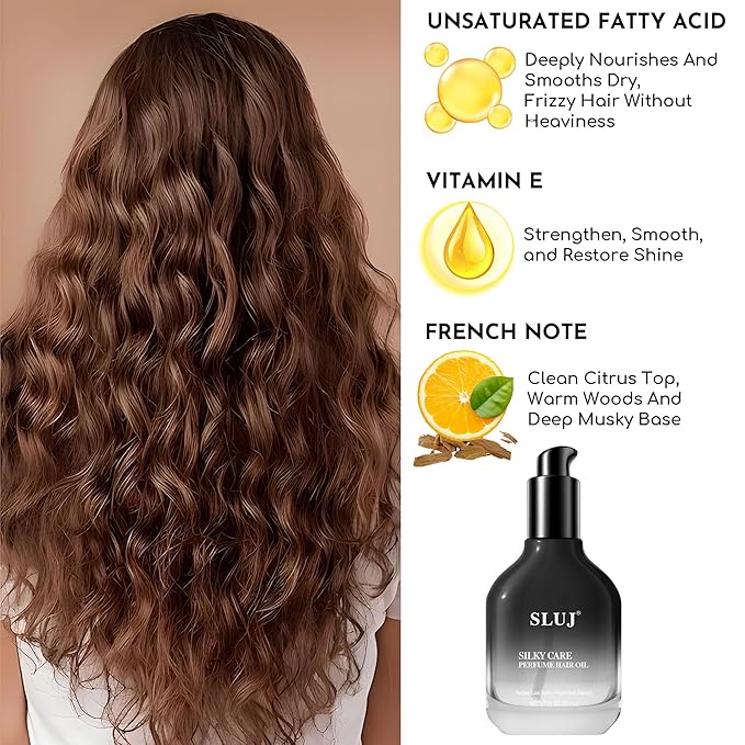 SLUJ Hair Perfume for Women & Men - Lightweight Anti Frizz Hair Oil for Frizz & Damaged Hair, Repairing Hair Serum, Long Lasting Hair Fragrance, Travel Size Moisturizing Hair Perfume Oil