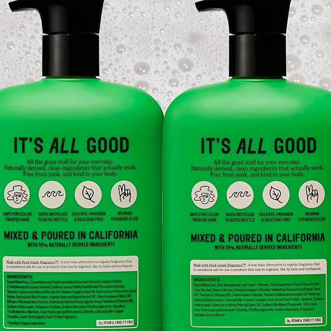 California Naturals Moisture Shampoo and Conditioner Set for Dry, Damaged Hair, Hair Care Bundle for Women and Men, Natural, Vegan, Cruelty, Silicone, Paraben, and Sulfate Free, Color Safe, 20 fl oz