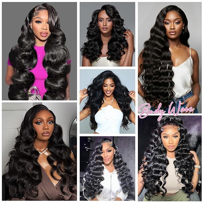 12A Human Hair Bundles 22 Inch Body Wave Bundles Human Hair 100% Unprocessed Brazilian Virgin Human Hair Extensions Quick Weave Natural Black Color