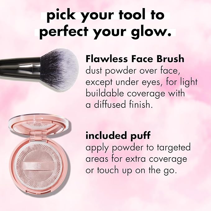 e.l.f. Halo Glow Powder Filter, Ultra-fine Finishing Powder, Smooths The Look of Pores & Fine Lines, Creates A Soft-Focus Glow, Vegan & Cruelty-Free, Light Neutral
