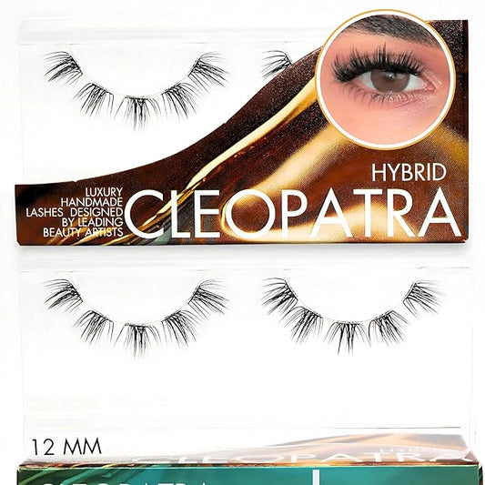 GAZELLE Luxury Natural Lash Clusters, Soft Korean Silk PBT Fibers, DIY Cluster Eyelash Extensions, Comfortable Wear, Lasts 10 Days – Cleopatra – 12mm