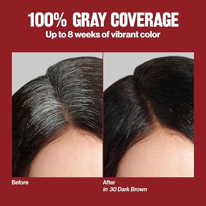 Revlon ColorSilk with Bond Repair Complex, Brown Permanent Hair Color, 100% Gray Coverage, Ammonia Free Hair Dye, Vegan Keratin, 30 Dark Brown (Pack of 3)