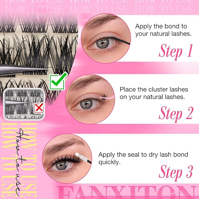 Manga Lash Clusters Kit Natural Anime Lashes Eyelash Extensions Eye Lashes Natural Looking with Lash Brush DIY Lash Extension Kit Eyelashes Natural Look Individual Lashes Kit For Beginners (No Glue)