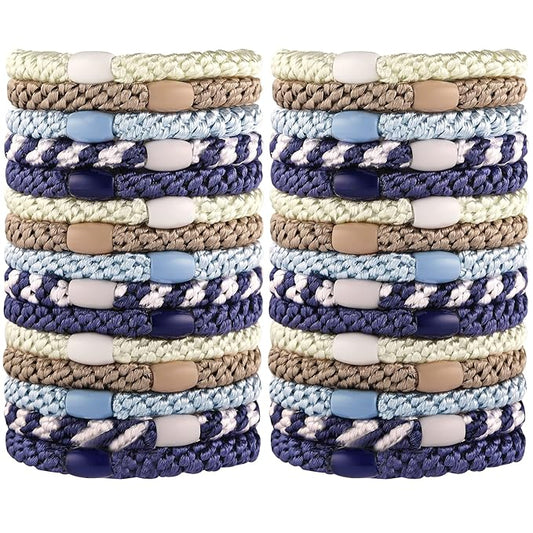 Funtopia 30 Pcs Hair Ties for Thick Hair - Bracelet Ponytail Holders, High Elastic Sports Accessories for Girls and Women, Mixed Color