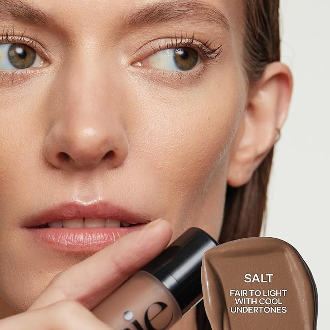 Saie Dew Bronze - Hydrating Liquid Bronzer Stick For a Sun Kissed Glow - Liquid Contour Stick Infused with Nourishing Skin Care Ingredients - Sculpted Face Makeup Essential - Salt (0.4 oz)
