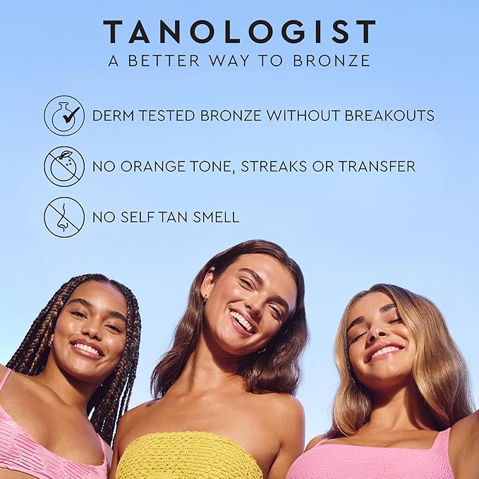 Tanologist Extra Dark Self Tan Mousse, Clear Self-Tanning Mousse, Streak-Free, Natural Glow, No Fake Tan Smell Or Orange Tone, Long Lasting, Clean Ingredients, 6.76 fl. oz/200 ml Bottle