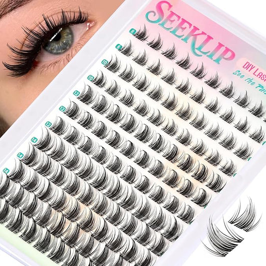 Lash Clusters Fairy Manga Lash Clusters Clear Band Fairy Anime Cluster Lashes 120Pcs C Curl 8-16MM Spiky Individual Lshes for DIY Cosplay Manga Eyes at Home (Iris)