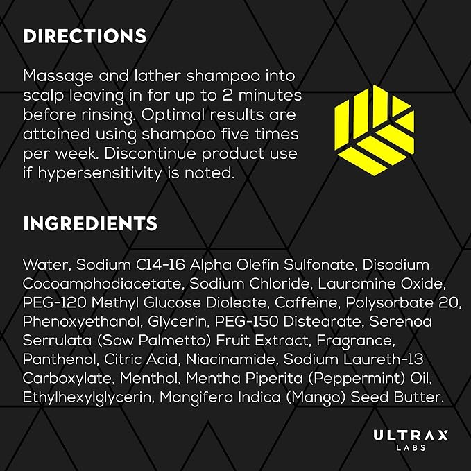 Ultrax Labs Hair Thickening Shampoo for Thinning Hair and Hair Loss - Hair Surge 8 oz for Women and Men