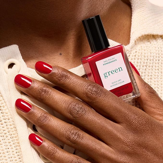 Manucurist Green Nail Polish - Pomegranate (Raspberry Red) - Classic - Professional Manicure Effect Polish - Nail Polish - 15ml