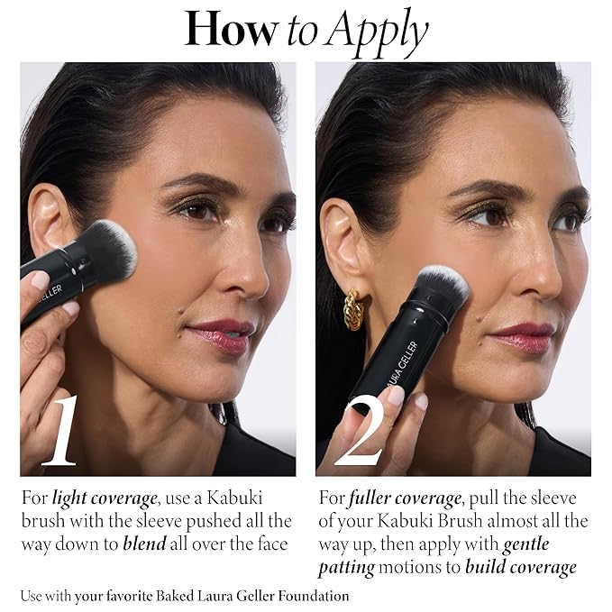 LAURA GELLER NEW YORK Baked Balance-n-Brighten Foundation with Kabuki Brush Makeup Set, Tan