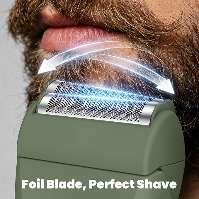 ENSSU Manscape Trimmer for Men, 2 in 1 Electric Hair Trimmer for Men - Trimmer with Ceramic Blade & Foil Shaver, No-Nick Shaving, IPX7 Waterproof Body Groomer for Bikini/Pubic/Groin