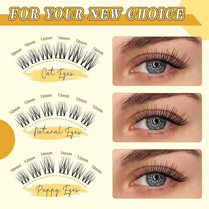 Leefrei Eyelash Clusters 10-18mm Lash Clusters Wispy Kit D Curl DIY Cluster Lash Extension Kit Individual Lashes Kit With Bond & Seal, Glue Remover, Tweezers(LF04 Lashes Set)