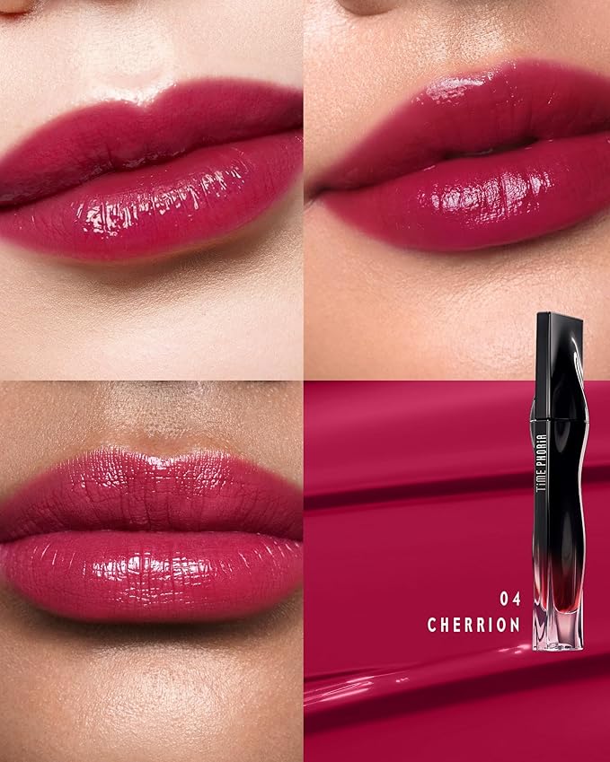 Stellar Dust Lip Stain 04 Cherrion, Transfer-Proof & Smudge-Proof Lip Gloss, Cherry Pink Tinted Glossy Finish, High-Pigment Vibrant, Hydrating Lightweight Long-Lasting Lip Makeup for Women